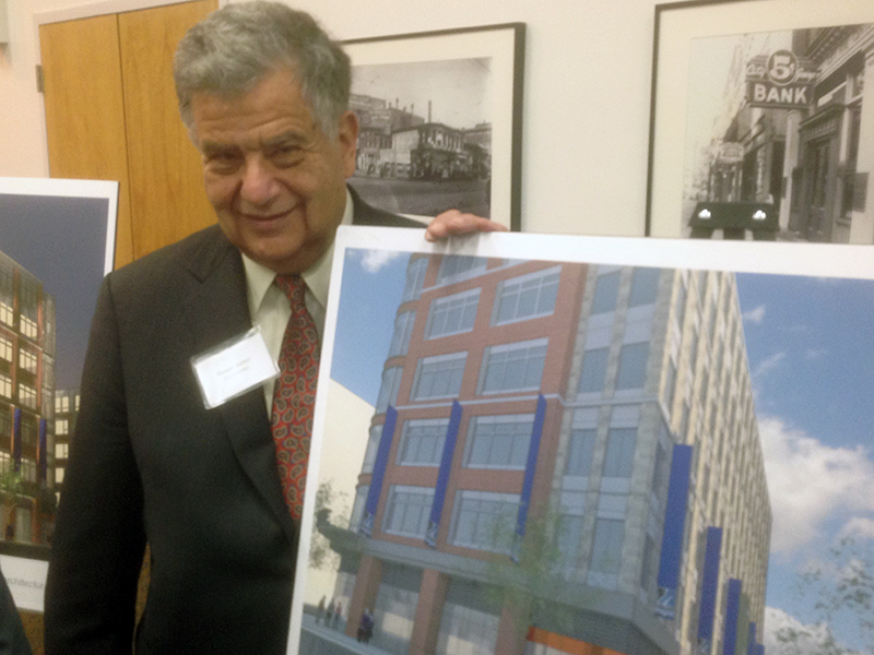 Mayor with Harbor Place drawing