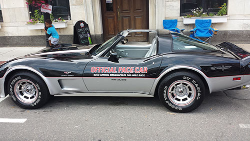 Official Pace Car parked on Washington Street during River Ruckus.