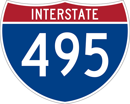 Interstate 495 Exit Numbers to Change to Mile Markers with Work Starting Sunday