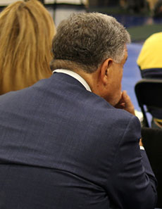 Haverhill Mayor James J. Fiorentini did not participate in the forum. He watched from the audience.