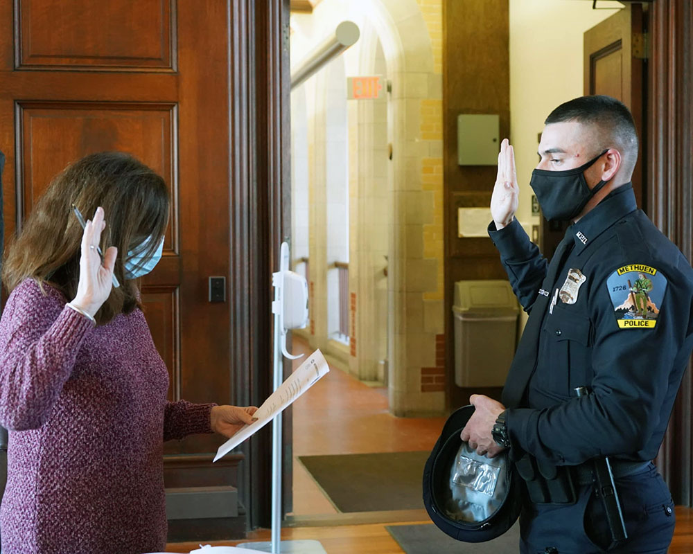 Methuen Police Officer DiLeo Takes Oath of Office, Begins Field Training