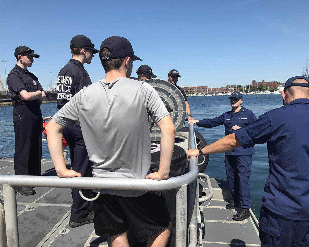Methuen Police Explorers Learn of U.S. Coast Guard Role in Law Enforcement
