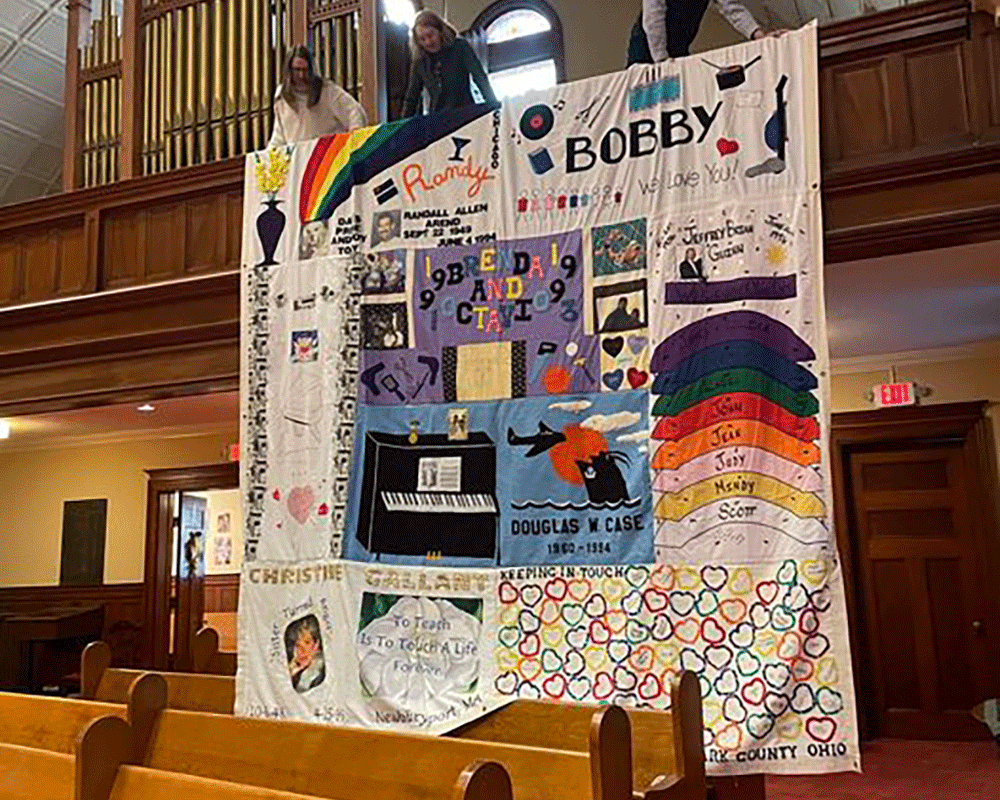 Universalist Unitarian Church of Haverhill Displays AIDS Memorial Quilt for World AIDS Day