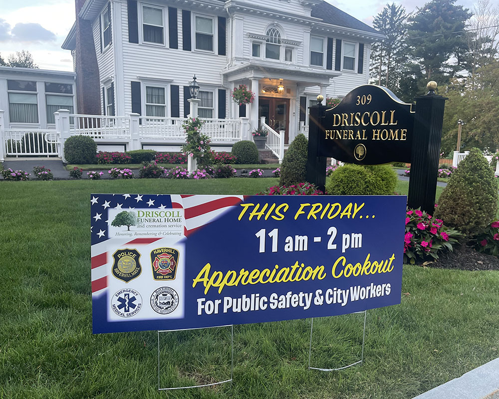 Driscoll Funeral Home Hosts First Responders, City Workers at Appreciation Cookout