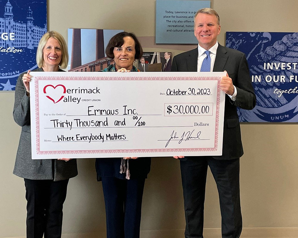 Merrimack Valley Credit Union Donates $30,000 to Haverhill’s Emmaus